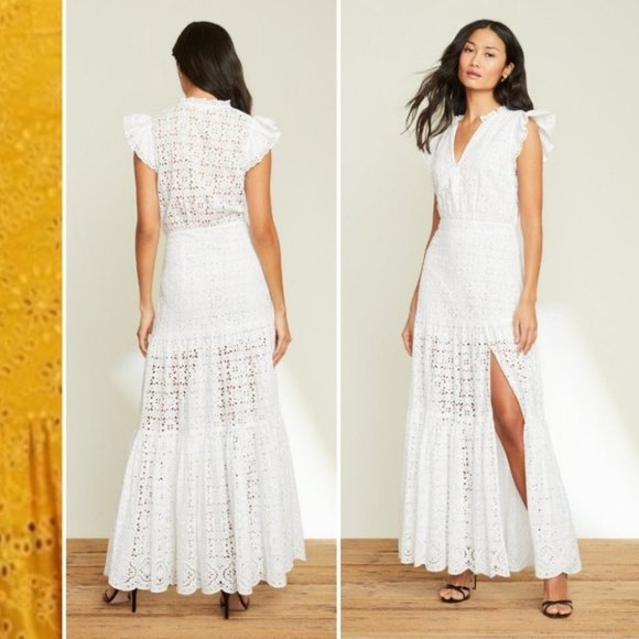 MABLE Eyelet Lace Maxi Dress With Side Strap Details main image 0